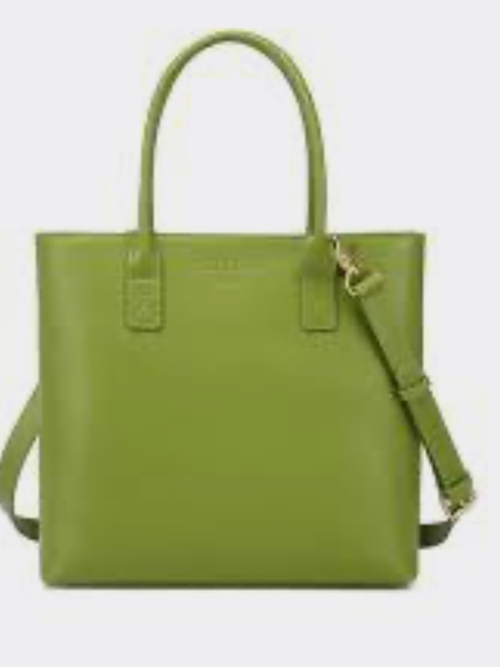 Leather Eleanor Green Tote with Adjustable Strap